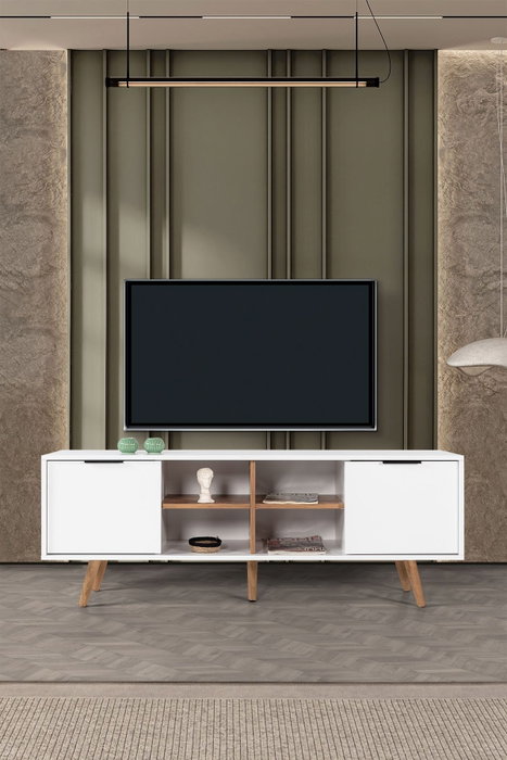 Hanah Home Sina 3618 Soporte para TV Blanco y Nogal Hanah Home Sina 3618 Soporte para TV Blanco y Nogal